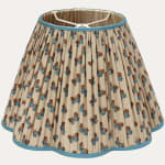 Robert Kime Kilvert’s Blue Scallop Lampshade with US Fittings