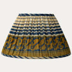 Vintage Blue and Mustard Cotton Sari Empire Lampshade