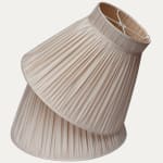 Classic Eggshell Plain Silk Lampshades with Collar Top and US Fitting