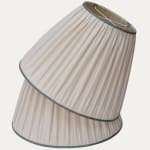 Faille Lugano Ivory Silk Handsewn Lampshade with Contrast Trim