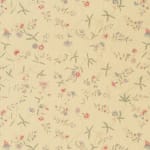 Bennison Chinese Paper Green Blue Pink on Beige Linen