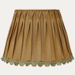 Helene Blanche Silky Linen Gold Hand Sewn Pleated Lampshade