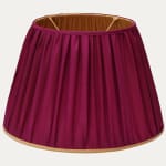Antique Uzbek Cochineal Silk Handsewn Lampshade with Gold Silk Trim