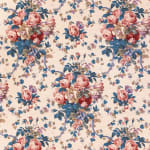 Roses Blue On Beige