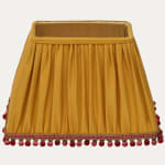 SFJ Gold Silk Rectangular Handsewn Empire Lampshade with Houles Beaded Trim