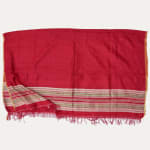 Vintage Red and Green Striped Silk Shawl