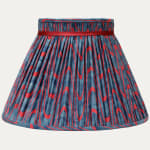 Fortuny Apollo Deep Indigo and Scarlet Red Hand Sewn Collar Top Lampshade