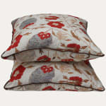 Arjumand Kavuk Flower Red on Linen Voile Cushion