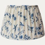 Bennison Chinese Paper Mono Blue on Fine Oyster Linen Handsewn Lampshade