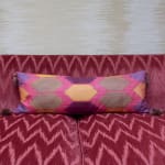 Unique Silk and Cotton Ikat Cushion with Bespoke Tassels