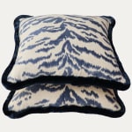 Jane Shelton Tigertooth Decorative Cushion with Silk Trim handmade by Floren
