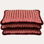 Manuel Canovas Velours Moorea Ecarlate Cushion with Silk Brush Trim