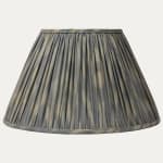 Slate Blue Silk and Cotton Ikat Lampshade with Silk Lining