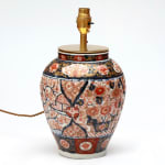 A fine quality, mid 19th century Edo period, Imari ribbed vase with chrysanthemum motifs, converted to a vase