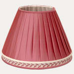 Pure Duppion Pink Silk Lampshade with Gallery and Aleta Fabrics Embroidered Trim