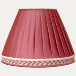 Pure Duppion Pink Silk Lampshade with Gallery and Aleta Fabrics Embroidered Trim
