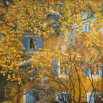 Nicholas Verrall Houses Behind the Persimmon Tree