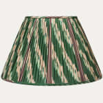 Robert Kime Green Chevron Ikat Empire Lampshade with Silk Lining