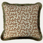 Sibyl Colefax & John Fowler Squiggle Apricot Linen Decorative Cushion