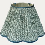 Warner Textile Archive Nathalie Grey Blue Scalloped Lampshade