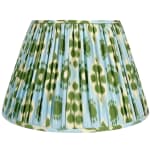 Schumacher Hamilton Ikat in Light Blue and Leaf Green Handsewn Lampshade