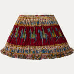 Extraordinary Antique Woodblock Print Kalamkari Lampshade with Skirt