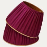Antique Uzbek Cochineal Silk Handsewn Lampshade with Gold Silk Trim