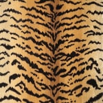 Scalamandre Tigre Silk Ivory Gold and Black