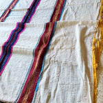 Wall Hanging In Shaped Silk Ribbons And Cotton Veil - Djerba TunisiaWall Hanging In Shaped Silk Ribbons And Cotton Veil - Djerba Tunisia