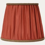 Jasper Crescent Silk New Wine Handsewn Lampshades with Samuel & Sons Braid