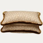 Warner Textile Archives Nathalie Caramel Cushion with Silk Trim handmade by Floren