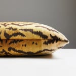 Scalamandre Tigre Silk Ivory Black and Gold Cushion