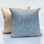 Fortuny Fabric Blue & Silvery Gold Campanelle Cushion