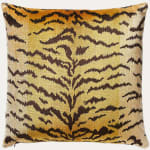 Scalamandre Tigre Silk Ivory Black and Gold Cushion