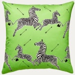 Scalamandre Zebras Petite Design in Lime Decorative Cushion