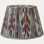 Burgundy and Grey Blue Silk/Cotton Ikat Lampshade