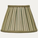 Claremont Florence Striped Silk Box Pleated Lampshades with Contrast Silk Binding