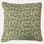 Sibyl Colefax & John Fowler Squiggle Moss Linen Decorative Cushion with Piping