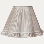 Eggshell Silk Scallop Lampshade with Ruche Skirt and Ballet Silk Lining