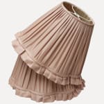 Silk Faille Jaspe Pale Pink Scallop Lampshade with Ruffle Trim