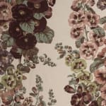 Hollyhock Handblock Aubergine Mint