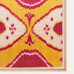 Framed Uzbek Ikat Fragment Late 19th C.