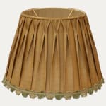 Helene Blanche Silky Linen Gold Hand Sewn Pleated Lampshade