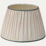 Faille Lugano Ivory Silk Hand Sewn Lampshade with Taffetas Silk Trim