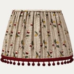 Antoinette Poisson Baies Linen Lampshade with Samuel and Sons Beaded Fringe