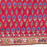 Indo-Pak Antique Sindhi or Gujarati Embroidery on Red Silk