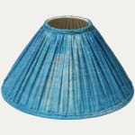 Antique Uzbek Woven Azure Blue Silk Handsewn Lampshade