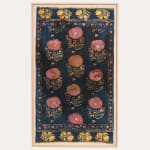 Framed Ottoman Hand-block Printed and Embroidered Textile