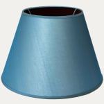Japanese Blue Silk Lampshade with Copper Satin Lining