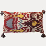 Robert Kime Termez Blue Ikat Handsewn Cushion with Bespoke Tassels